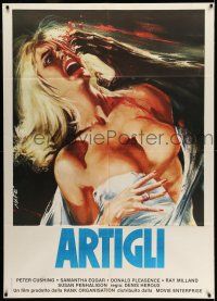 8y756 UNCANNY Italian 1p '77 different Mafe art of sexy near-naked blonde attacked by monster!