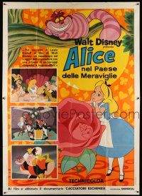 8y301 ALICE IN WONDERLAND Italian 2p R60s Walt Disney Lewis Carroll classic, different art!