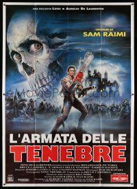 8y303 ARMY OF DARKNESS Italian 2p '93 Sam Raimi, best different Sciotti art of Bruce Campbell!