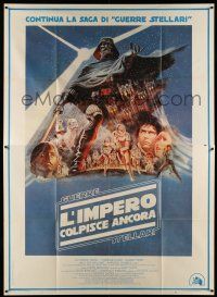 8y326 EMPIRE STRIKES BACK Italian 2p '83 George Lucas classic, great Tom Jung montage art!