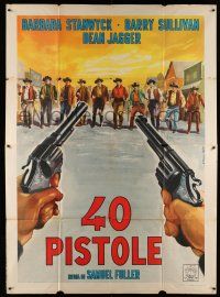 8y333 FORTY GUNS Italian 2p '62 Samuel Fuller, cool different art of two guns pointed at cowboys!