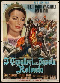 8y357 KNIGHTS OF THE ROUND TABLE Italian 2p R64 cool Ciriello art of Robert Taylor & Ava Gardner!