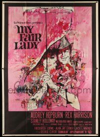 8y375 MY FAIR LADY Italian 2p '65 classic art of Audrey Hepburn & Rex Harrison by Bob Peak!