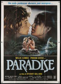 8y382 PARADISE Italian 2p '82 sexy naked Phoebe Cates, Willie Aames, different art by Sciotti!
