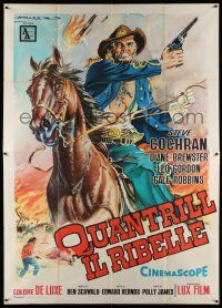8y385 QUANTRILL'S RAIDERS Italian 2p '58 different Haller art of Steve Cochran with gun on horse!
