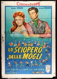 8y399 SECOND GREATEST SEX Italian 2p '55 different Maro art of Jeanne Crain & George Nader!