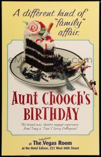 8y113 AUNT CHOOCH'S BIRTHDAY stage play WC '98 great image of cigarette put out on cake!