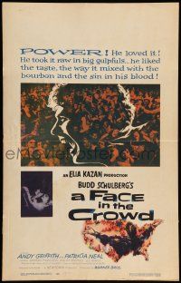 8y162 FACE IN THE CROWD WC '57 Andy Griffith took it raw like his bourbon & his sin, Hoffman art!