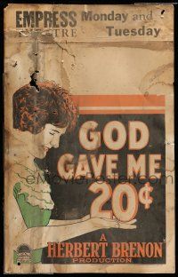 8y172 GOD GAVE ME TWENTY CENTS WC '26 art of Lois Moran, whose husband is tempted by a bad woman!