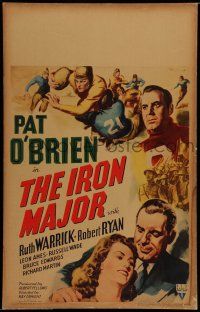 8y195 IRON MAJOR WC '43 Pat O'Brien plays football in the military, great sports art!