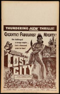 8y197 JOURNEY TO THE LOST CITY Benton WC '60 directed by Fritz Lang, art of sexy Debra Paget!