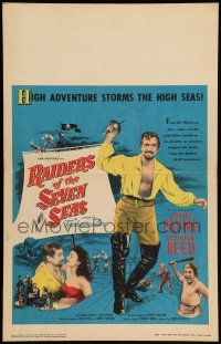 8y239 RAIDERS OF THE SEVEN SEAS WC '53 pirate John Payne & Donna Reed in high seas adventure!