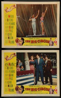 8z895 BIG CIRCUS 2 LCs '59 images of Victor Mature, Red Buttons, Rhonda Fleming, Kathryn Grant!