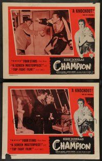 8z905 CHAMPION 2 LCs R55 art of boxer Kirk Douglas with Marilyn Maxwell, boxing classic!