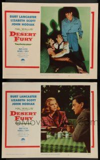 8z916 DESERT FURY 2 LCs R58 Burt Lancaster, gorgeous Lizbeth Scott, & John Hodiak, film noir!