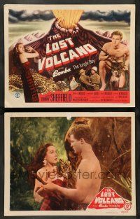 8z955 LOST VOLCANO 2 LCs '50 Johnny Sheffield as Bomba the Jungle Boy w/sexy Elena Verdugo, w/ tc!