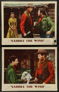 8z979 SADDLE THE WIND 2 LCs '57 cowboy John Cassavetes, Robert Taylor & Julie London!