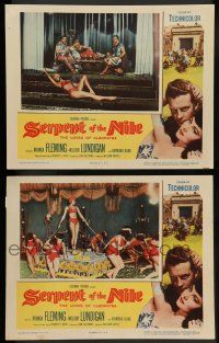 8z984 SERPENT OF THE NILE 2 LCs '53 sexiest Rhonda Fleming as Egyptian Queen Cleopatra!