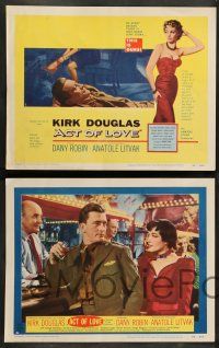 8z051 ACT OF LOVE 8 LCs '53 cool images of Kirk Douglas, pretty Dany Robin, Robert Strauss!