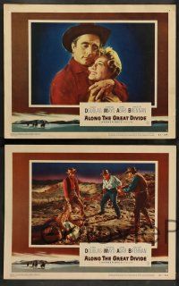 8z059 ALONG THE GREAT DIVIDE 8 LCs '51 Kirk Douglas carrying unconscious man talks to James Anderson