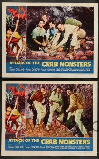 8z768 ATTACK OF THE CRAB MONSTERS complete set of 4 LCs '57 Garland, Duncan, Roger Corman horror!