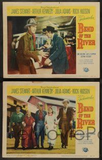 8z769 BEND OF THE RIVER 4 LCs '52 Jimmy Stewart, Arthur Kennedy, directed by Anthony Mann