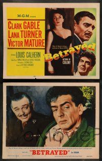 8z085 BETRAYED 8 LCs '54 Clark Gable, Victor Mature, Lana Turner, Louis Calhern, WWII