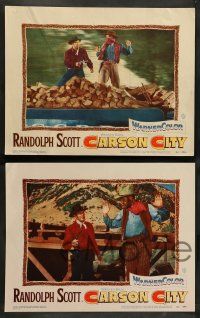 8z706 CARSON CITY 5 LCs '52 cowboy Randolph Scott in Nevada with a gun and a grin!