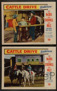 8z644 CATTLE DRIVE 6 LCs '51 Joel McCrea & Dean Stockwell in the great Santa Fe stampede!