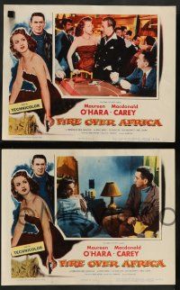 8z185 MALAGA 8 LCs '54 Macdonald Carey stares at Maureen O'Hara at baccarat gambling table