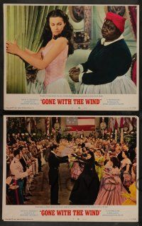 8z719 GONE WITH THE WIND 5 LCs R67 Clark Gable, Vivien Leigh, McDaniel, Munson, all-time classic!
