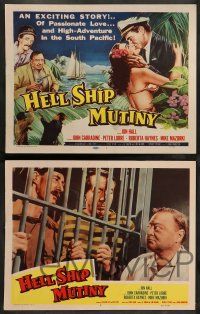 8z225 HELL SHIP MUTINY 8 LCs '57 Jon Hall, Roberta Haynes, John Carradine, Peter Lorre!