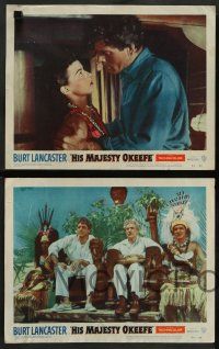 8z231 HIS MAJESTY O'KEEFE 8 LCs '54 great images of Burt Lancaster w/natives in Fiji!