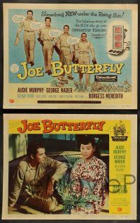 8z261 JOE BUTTERFLY 8 LCs '57 Audie Murphy, Keenan Wynn, Nader & soldiers in World War II Japan!