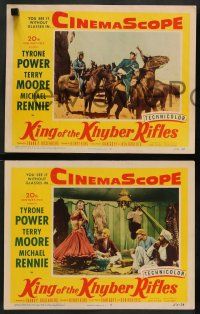 8z856 KING OF THE KHYBER RIFLES 3 LCs '54 great image of British soldier Tyrone Power and Rennie!