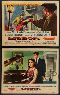 8z292 LISBON 8 LCs '56 Ray Milland & Maureen O'Hara in the city of intrigue & murder!