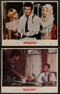 8z859 MARLOWE 3 LCs '69 great images of detective James Garner, sexy Rita Moreno, Bruce Lee!