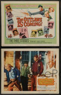 8z365 OUTLAWS IS COMING 8 LCs '65 The Three Stooges with Curly-Joe, sheriff Adam West!