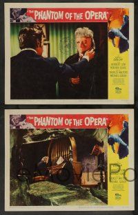 8z379 PHANTOM OF THE OPERA 8 LCs '62 Hammer horror, Herbert Lom as Gaston Leroux's disfigured man!
