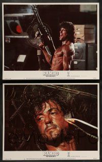 8z405 RAMBO FIRST BLOOD PART II 8 LCs '85 cool images of one man army Sylvester Stallone!