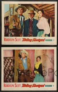 8z414 RIDING SHOTGUN 8 LCs '54 great images of cowboy Randolph Scott, pretty Joan Weldon!