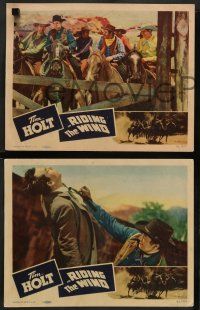 8z867 RIDING THE WIND 3 LCs '41 Tim Holt, Ray Whitely, cool western cowboy action!