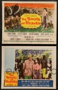 8z423 ROOTS OF HEAVEN 8 LCs '58 directed by John Huston, Errol Flynn & Trevor Howard in Africa!