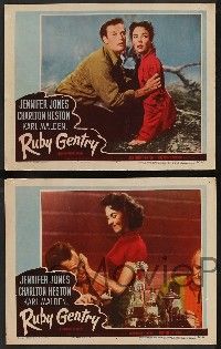 8z624 RUBY GENTRY 7 LCs '53 sleazy bad girl Jennifer Jones, Charlton Heston, directed by King Vidor