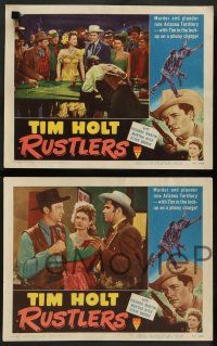 8z814 RUSTLERS 4 LCs '48 Tim Holt's on the wrong side of trigger-girl Martha Hyer's gun!