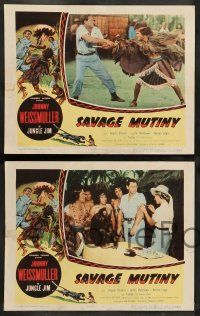 8z432 SAVAGE MUTINY 8 LCs '53 Johnny Weissmuller as Jungle Jim w/pretty Angela Stevens!
