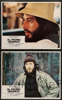 8z442 SERPICO 8 LCs '74 Sidney Lumet crime classic, great images of undercover cop Al Pacino!