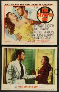 8z443 SEVENTH SIN 8 LCs '57 sexy scared Eleanor Parker betrays super angry Bill Travers!
