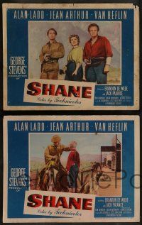 8z445 SHANE 8 LCs '53 most classic western, Alan Ladd, Jean Arthur, Van Heflin, Brandon De Wilde