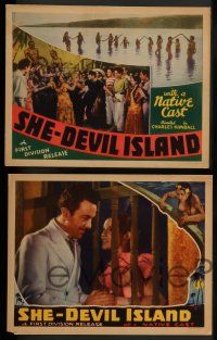 8z447 SHE-DEVIL ISLAND 8 LCs '36 wacky Mexican fantasy of a women-only island and a male intruder!